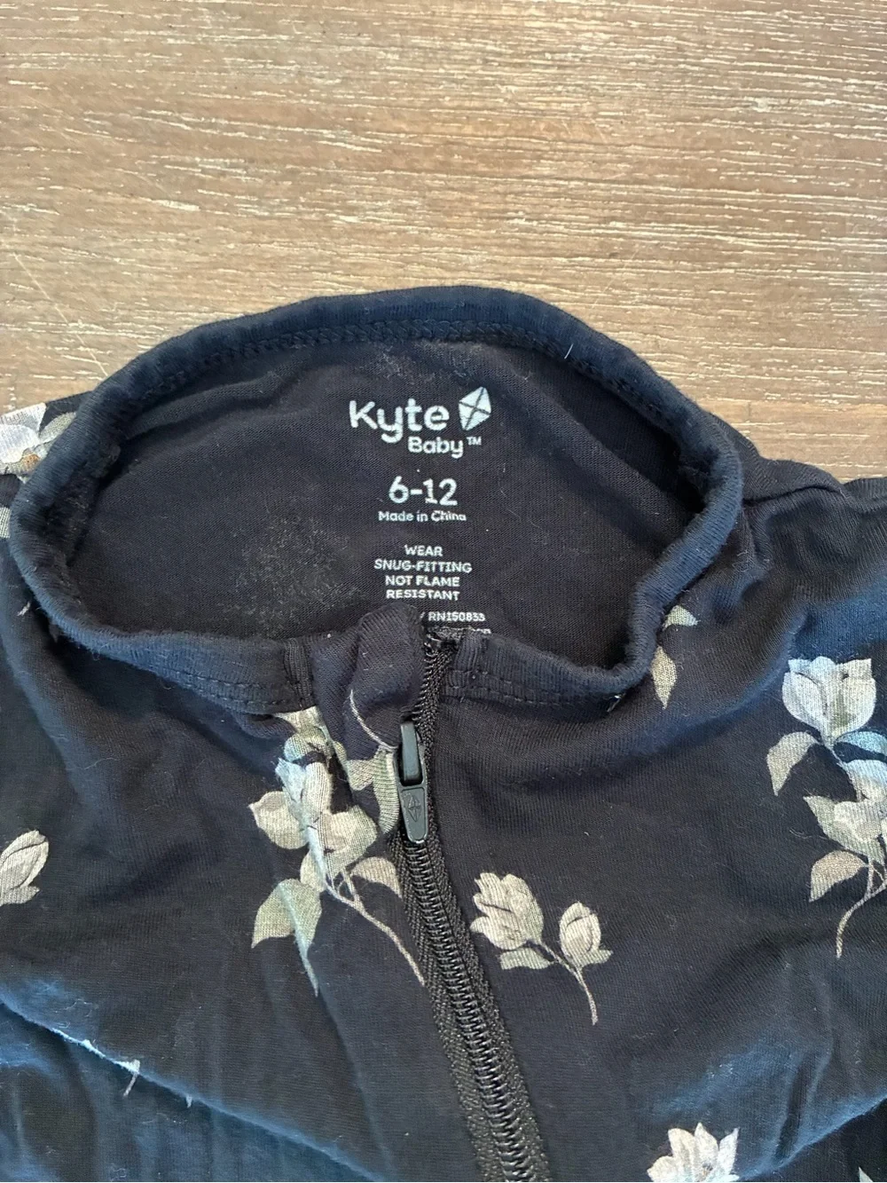Kyte BABY Midnight Magnolia Zip Footed One-Piece